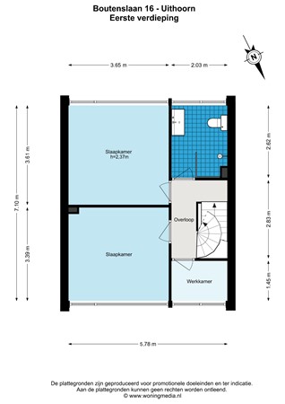 Floorplan - Boutenslaan 16, 1422 TH Uithoorn